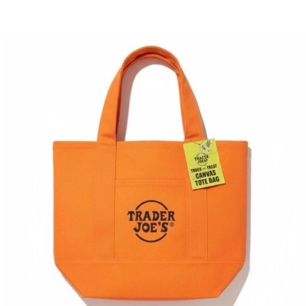 New With Tag! Limited Edition: Trader Joe's Mini Orange Canvas Tote Bag - Picture 1 of 1